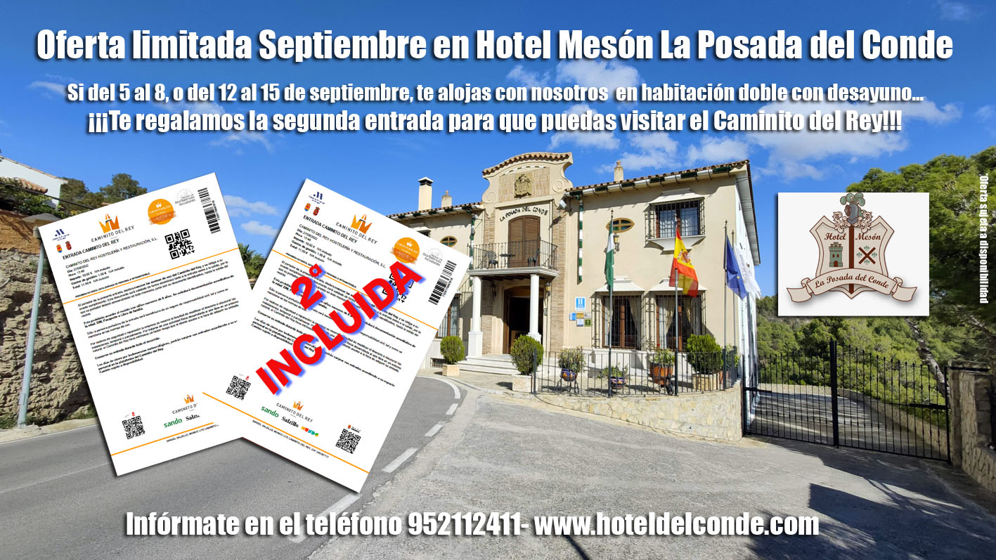 Oferta especial septiembre en Hotel Mesón La Posada del Conde.